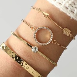Arrow & Circle bracelet Set 4pcs