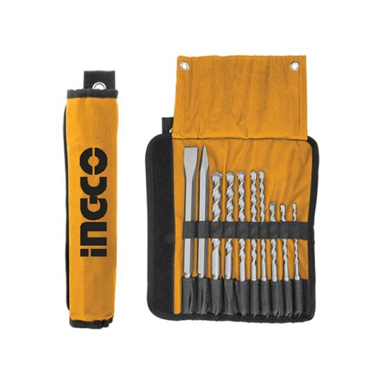INGCO Bits set with SDS fork and chisel 10 pieces 