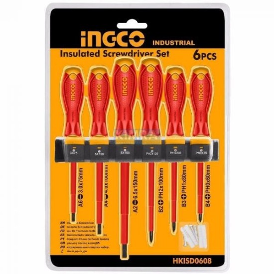 INGCO 6pcs 1000V industrial isolated screwdriver set