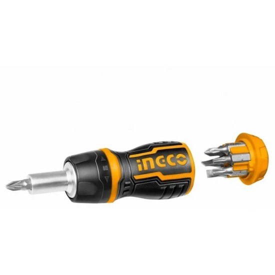INGCO 8 IN 1 Stubby ratchet screwdriver set