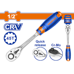 WADFOW 1/2 Inch 45 T Cr-V + CrMo Ratchet Wrench