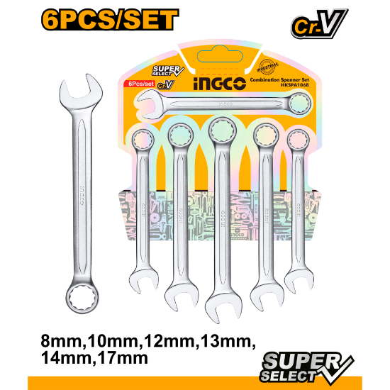 Ingco 6 Pcs (8,10,12,13,14,15,17) mm serrated incision kit