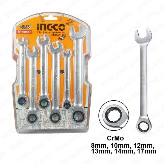 Ingco 6 PCS (8-17) serrated notch kit