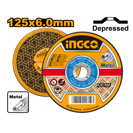 Ingco Precision Grind 125 mm x 6 mm x 22.2 mm Metal Disc
