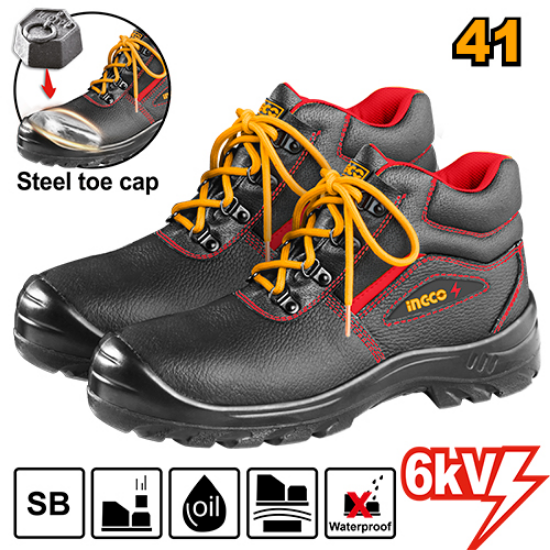 Ingco 41 Max volt.6 Kv work shoes with toe protection black insulated