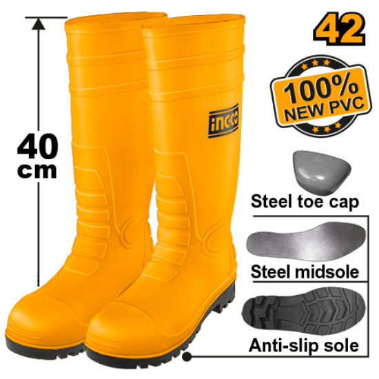Ingco 42 anti-slip Kuchuk boots with metal protection