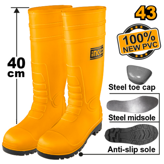 Ingco 43 anti-slip Kuchuk boots with metal protection