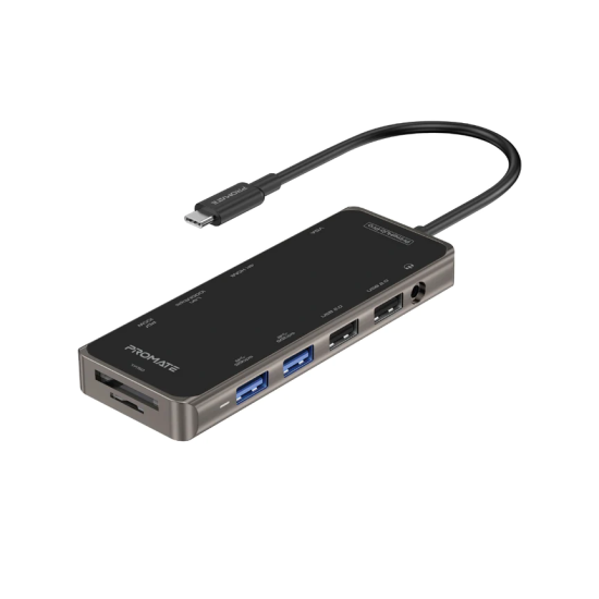 Promate Ultra-Fast Multiport USB-C Hub with 100W Power Delivery