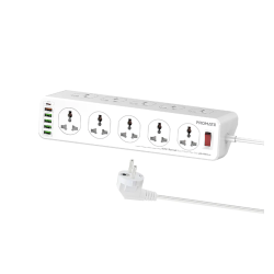Promate 10AC Socket Space Efficient Power Strip with USB Ports