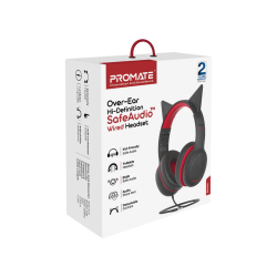 Promate Over-Ear Hi-Definition SafeAudio™ Wired Headset
