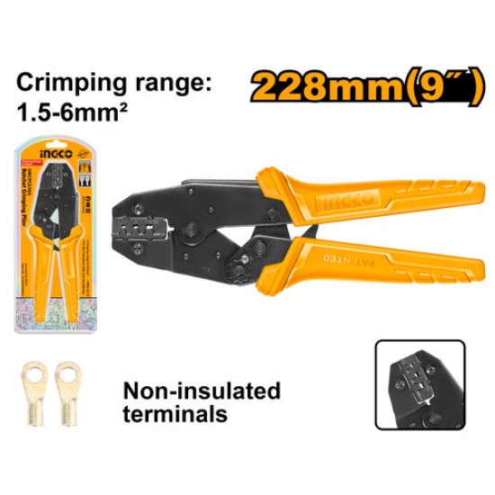INGCO Ratchet Crimping Pliers 1.5-6mm SOLD PER PIECE