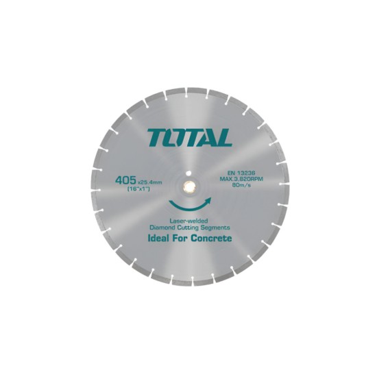 Total Diamond disc for concrete cutting laser welded rim