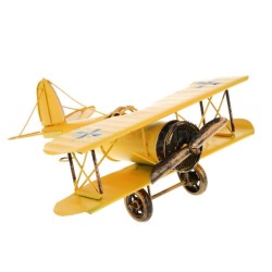 SHOVIARVintage Style Iron Small Airplane Model Kids Toy Home Desktop Decor