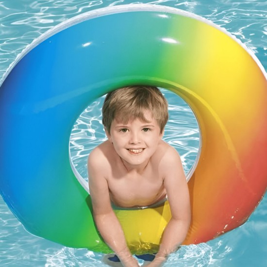 Bestway-Rainbow Swim Ring Yellow