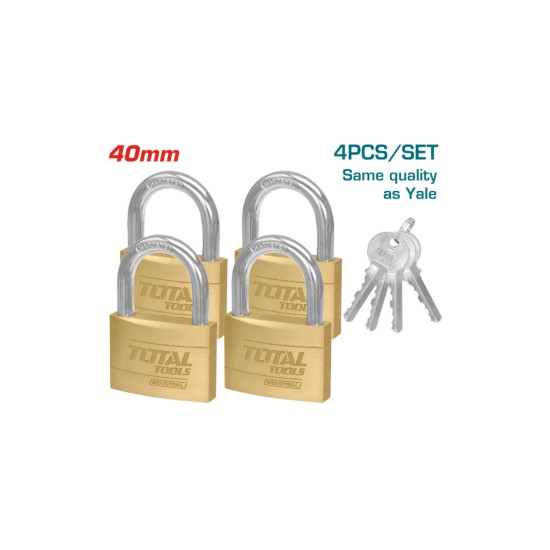 Total 4Pcs key-alike brass padlock set