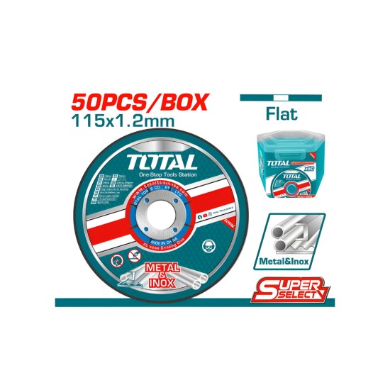 Total Abrasive Inox - Metal Cutting Disc 115 X 1.2mm Set 50pcs