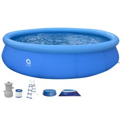 Jilong - Inflatable Top Ring Promp Set Pool With Filter, Ladder, Cover, & Ground Cloth