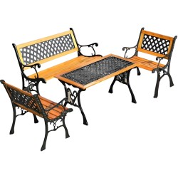Patio Outdoor Bench Set with Table 