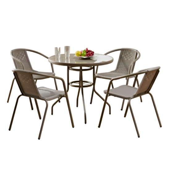 Plastic Garden Set 5 Pieces - Round Table & Chairs