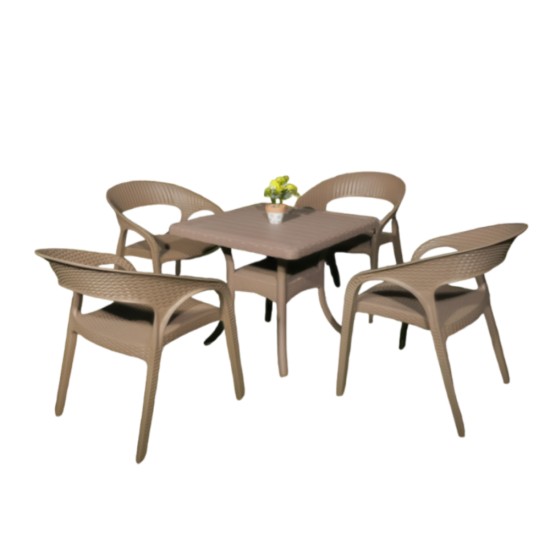 Garden Set 5 Pieces - Square Table & Chairs