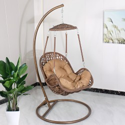Wicker Swing Chair with Cushion