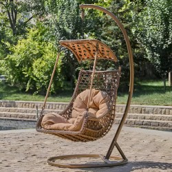 Wicker Comfortable Drop Hanging Chair with Cushion