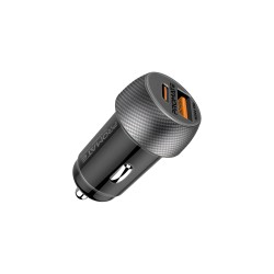 Promate Ultra-Fast Dual Port Car Charger with 33W Power Delivery and QC 3.0
