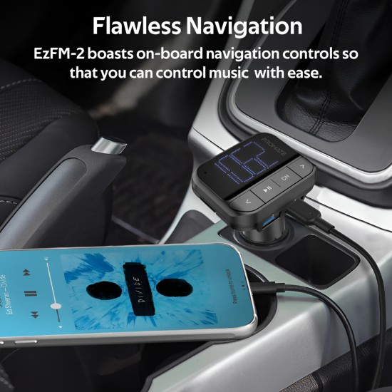 Promate In-Car FM Transmitter with Dual USB Ports