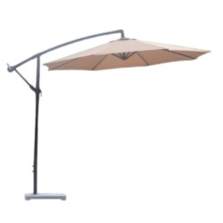 Beige Garden Parasol Set Cantilever Umbrella with Stone 2.5mx2.5m