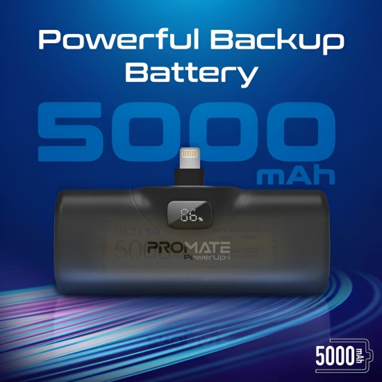 Promate Ultra-Compact fast charging Power Bank with In-Built Lightning Connector