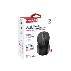 Promate Dual Mode Wireless Optical Mouse with BT & RF Connectivity