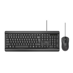 Promate Quiet Keys Wired Keyboard and 1200 DPI Mouse