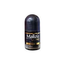 Malizia Uomo Roll On Gold Anti-Perspirant, Anti-Odor, Humidity,Men No Stain & 0% Alcohol 50ML
