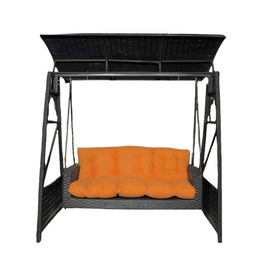 Outdoor Solar Swing Chair - Black