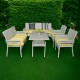 Sunset Breeze Wicker Sofa Set - 6 Seaters with Dining Table