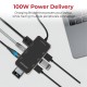 Promate Ultra-Compact USB-C Hub with 100W Power Delivery