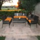 Sunset Comfort Wicker Patio Set - 6 Seaters with Dining Table