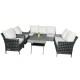 Outdoor Wicker Patio Furniture Set - 7 Seaters with Cushions and Coffee Table