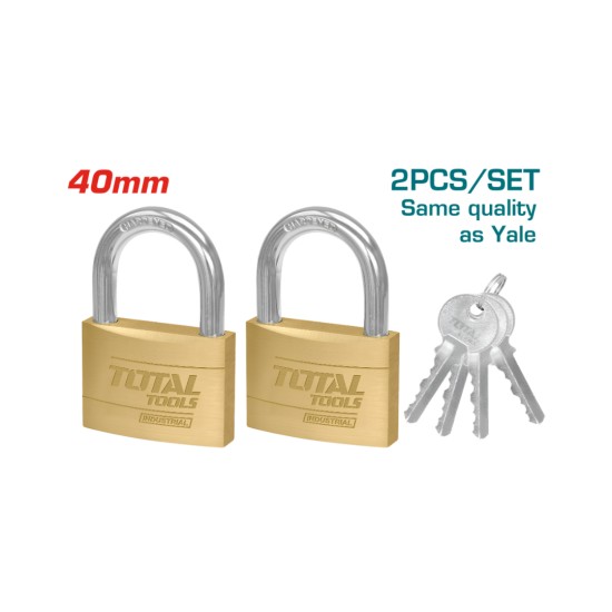 Total 2Pcs key-alike brass padlock set