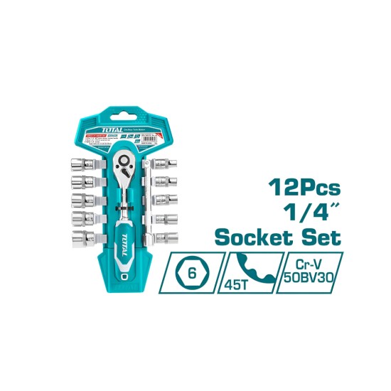 Total 12PCS 1/4″ Socket set