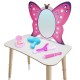 Okutan Hobi - Wooden Children's Butterfly Make-up Table with Stool