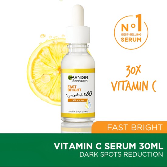 Garnier Fast bright Vitamin C, Niacinamide, Salicylic Acid - Brightening Booster Serum
