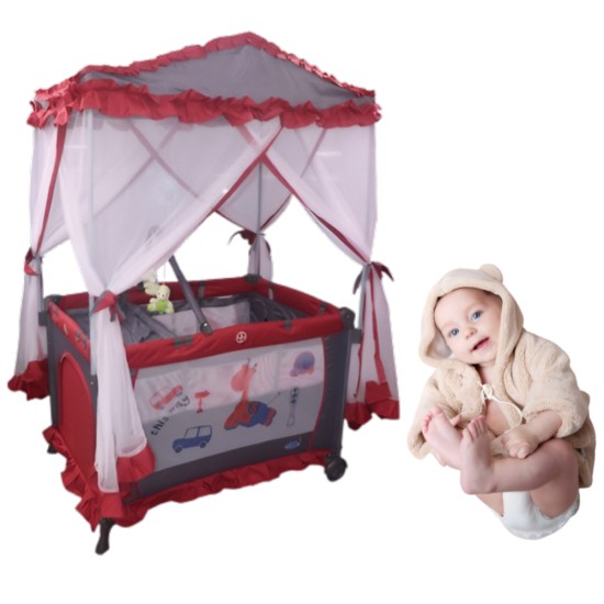 Baby Love - Portable Playpen - Red