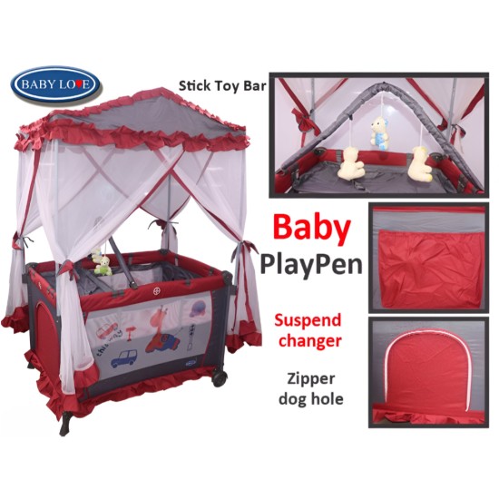 Baby Love - Portable Playpen - Red