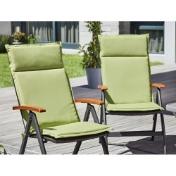 Livarno-high-back outdoor   chair cushions, green