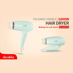 Decakila- hairdryer 1600W, DC motor, 2 speed, 3 heat settings With 1.65M cord for quick results