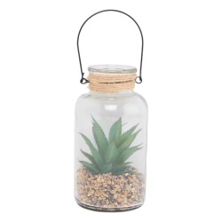 Max Home - Decorative Plant with Pot in Cylindrical Jar