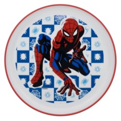 Disney Stor Non Slip Bicolor Premium Plate Spiderman Arachnid Grid, 74792