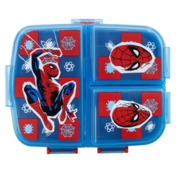  Disney Stor Xl Multi Compartment Rectangular Sandwich Box Spiderman Arachnid Grid, 74799