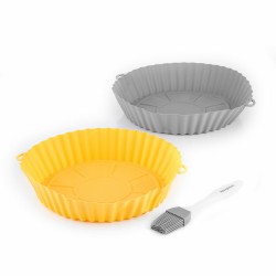 InnovaGoods Silicone Baskets With Brush For Air Fryers Mollicon 2 Units, V0103786